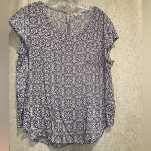 Artisan Ny Geometric Blue and White Blouse